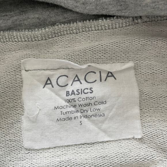 Acacia Kula Cropped Long Sleeve Sweatshirt Gray Womens Size S - Picture 3 of 6